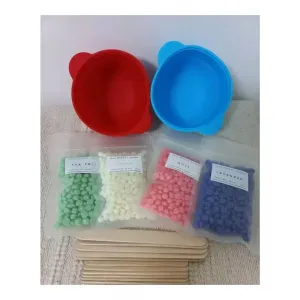 셀프왁싱키트 실리콘 왁싱컵 바스켓 왁스세트(왁싱컵+왁스50g+우드스틱)