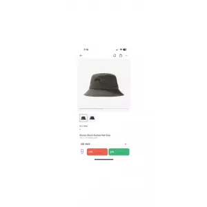 스투시 스탁 버킷햇 그레이